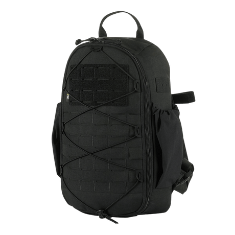 M-Tac STURM Elite -reppu, musta taktinen reppu, 15 litraa, MOLLE Laser Cut -design ulkoiluvälineiden kuljetukseen.