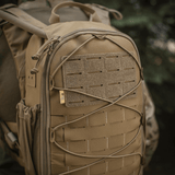 M-Tac STURM Elite -reppu Cordura-materiaalista MOLLE Laser Cut -paneelilla ja joustavilla sivutaskuilla, taktiseen käyttöön.