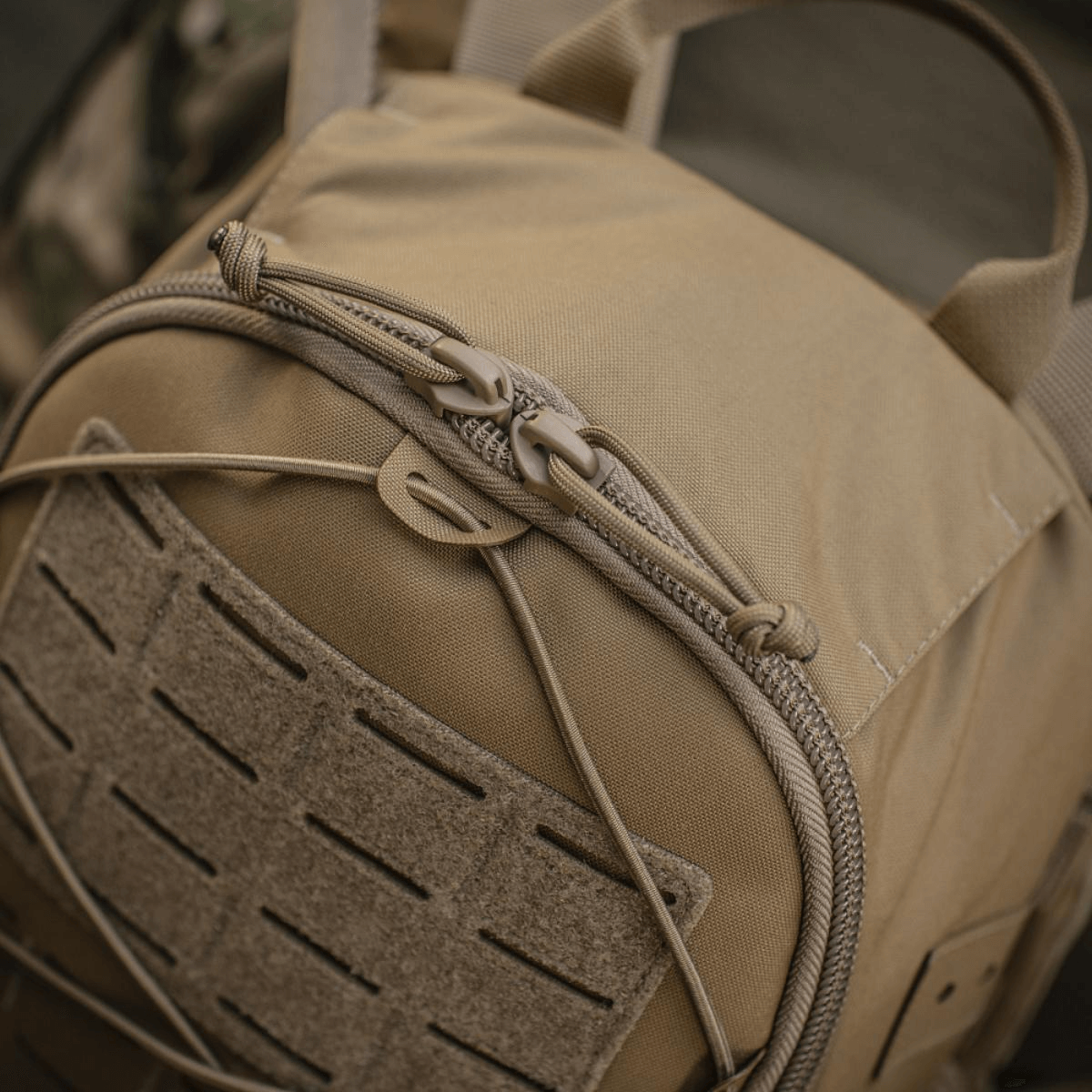 M-Tac STURM Elite -reppu MOLLE Laser Cut -etupaneelilla ja tukevilla vetoketjuilla, Cordura-materiaalia, soveltuu taktiseen käyttöön.