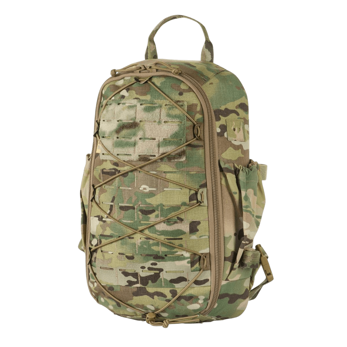 M-Tac STURM Elite -reppu camo-kuosissa, 15 l taktinen reppu laserleikatuilla MOLLE-paneeleilla, valmistettu kestävästä Cordura-materiaalista.