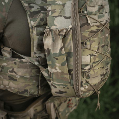 M-Tac STURM Elite -reppu multicam, 15 l taktinen reppu MOLLE-paneelilla, Cordura 500D ja sivukehykset joustavasta materiaalista.
