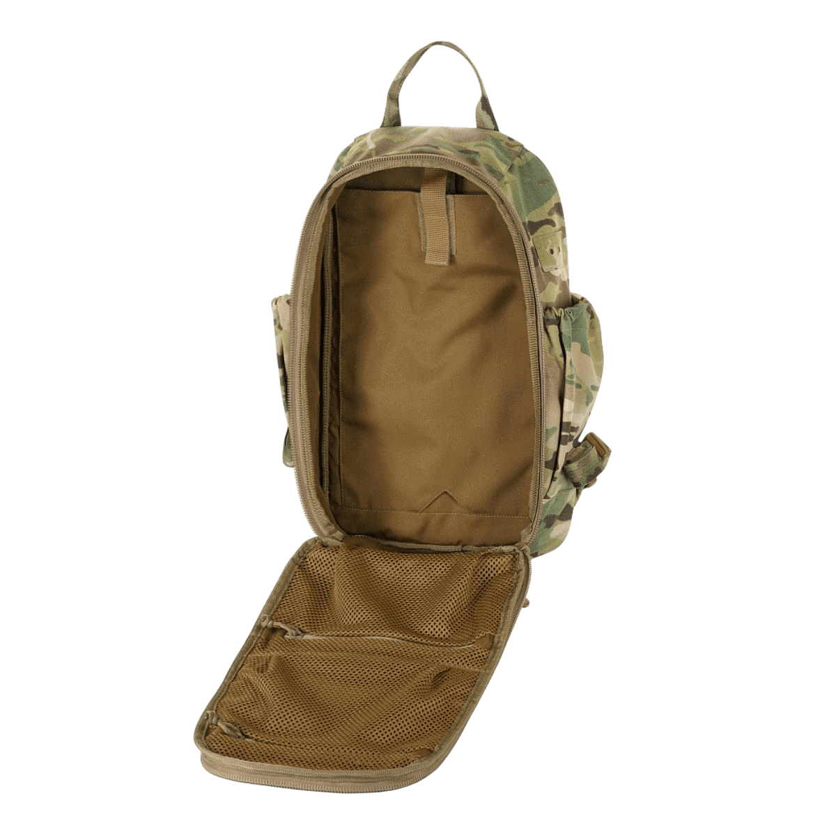 M-Tac STURM Elite -taktinen avattu reppu Cordura-materiaalista, MOLLE Laser Cut ja joustavat sivutaskut.