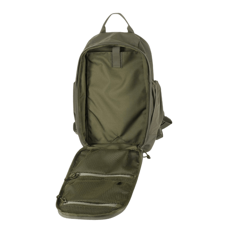 M-Tac STURM Elite -reppu 15L avattuna, tilava pääosa ja MOLLE-paneeli.