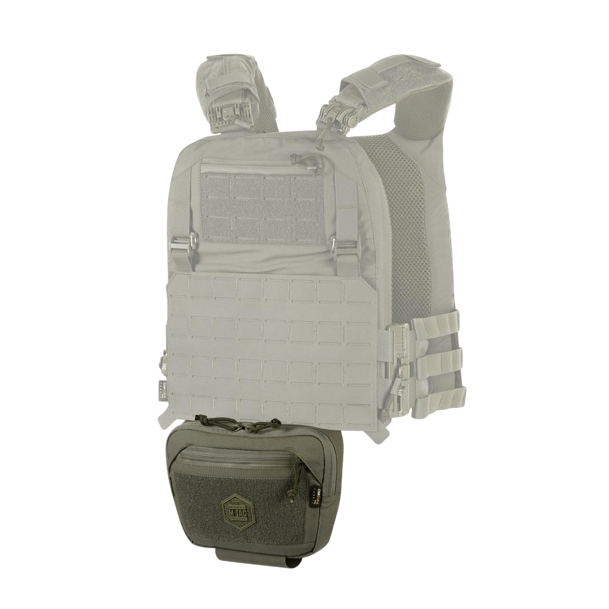M-Tac Large Elite Gen.II -olkalaukku robuustista Cordura 500D:stä, useita lokeroita ja Velcro-paneeli taktiseen varusteiden järjestelyyn.