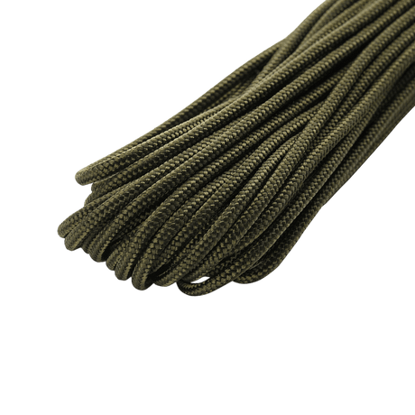 M-Tac Paracord 550 Type III 15 m vahva vihreä nailonköysi ulkoiluun, korjauksiin ja hätäkäyttöön, 7 nailonsäiettä, vetolujuus 240 kg.