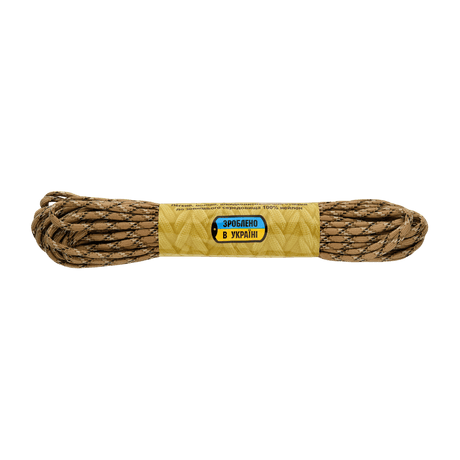 M-Tac Paracord 550 Type III 15 m camo-kuvioitu nailonköysi, sopii ulkoiluun ja korjauksiin, vetolujuus 240 kg.