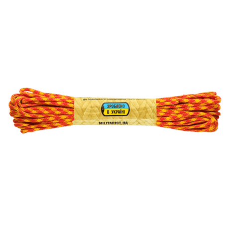 M-Tac Paracord 550 Type III 15 m punakeltainen vahva nailonköysi, sopii ulkoiluun, korjauksiin ja hätäkäyttöön, pituus 15 m, halkaisija 4 mm.