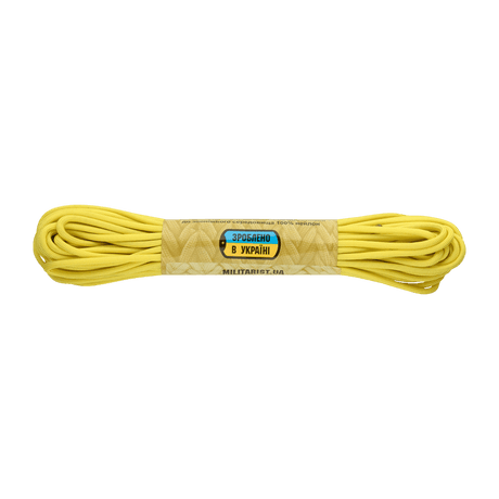 M-Tac Paracord 550 Type III 15 m vahva keltainen nailonköysi ulkoiluun ja hätäkäyttöön, pituus 15 m, halkaisija 4 mm, vetolujuus 240 kg.