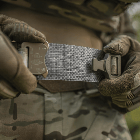 M-Tac Tiger Bælte Cobra Buckle säädettävällä vyöjärjestelmällä ja vankalla liitos-soljella, suunniteltu taktisten varusteiden kiinnitykseen, galleria-asema 1.