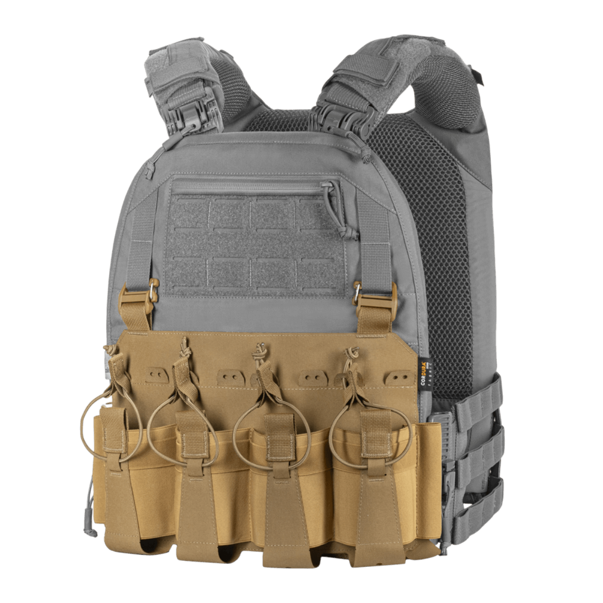 M-Tac etupaneeli Plate Carrier Cuirass QRS:lle, 4 lipasta, elastista materiaalia, NIJ-sertifiointi, toimiva säilytys, galleria, sijainti 1.