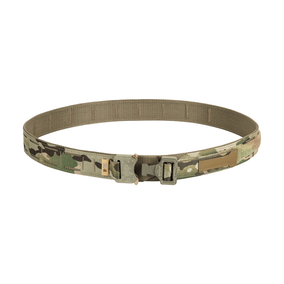 M-Tac Cobra Buckle taktinen vyö Laser Cut camodesignilla, AustriAlpin COBRA -lukolla ja MOLLE-liitännällä.