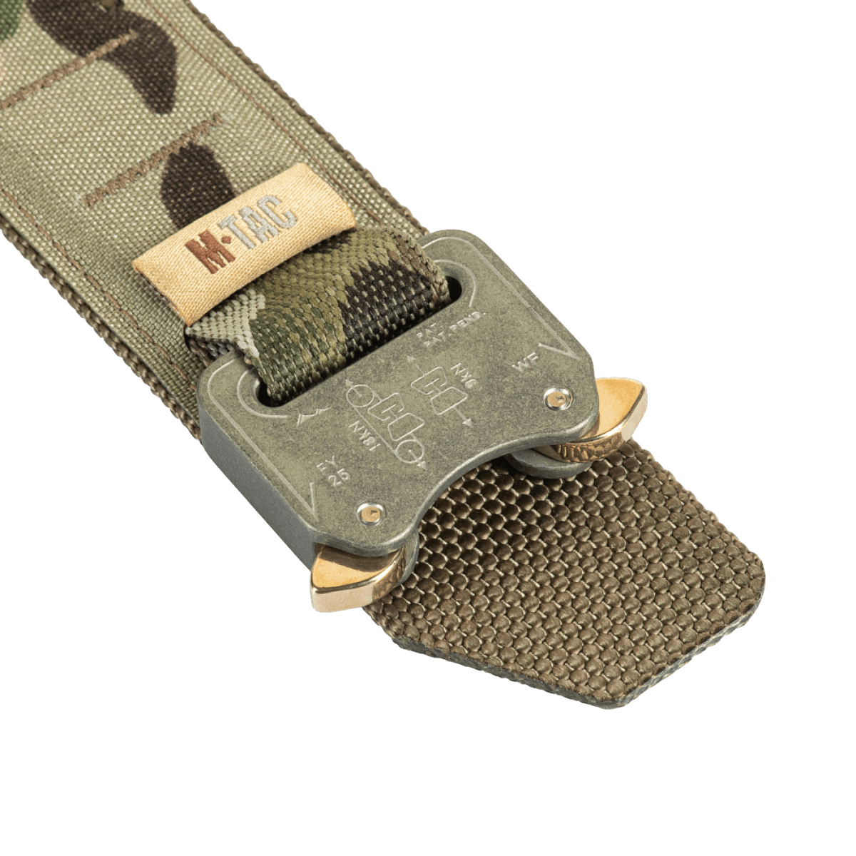 M-Tac Cobra Buckle taktinen vyö Laser Cut AustriAlpin COBRA -lukolla camokuosissa, sotilas- ja poliisikäyttöön.