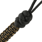 M-Tac Lanyard Scandinavian Mannaz kierretty paracord mustana ja ruskeana, skandinaavisin kuvioin.