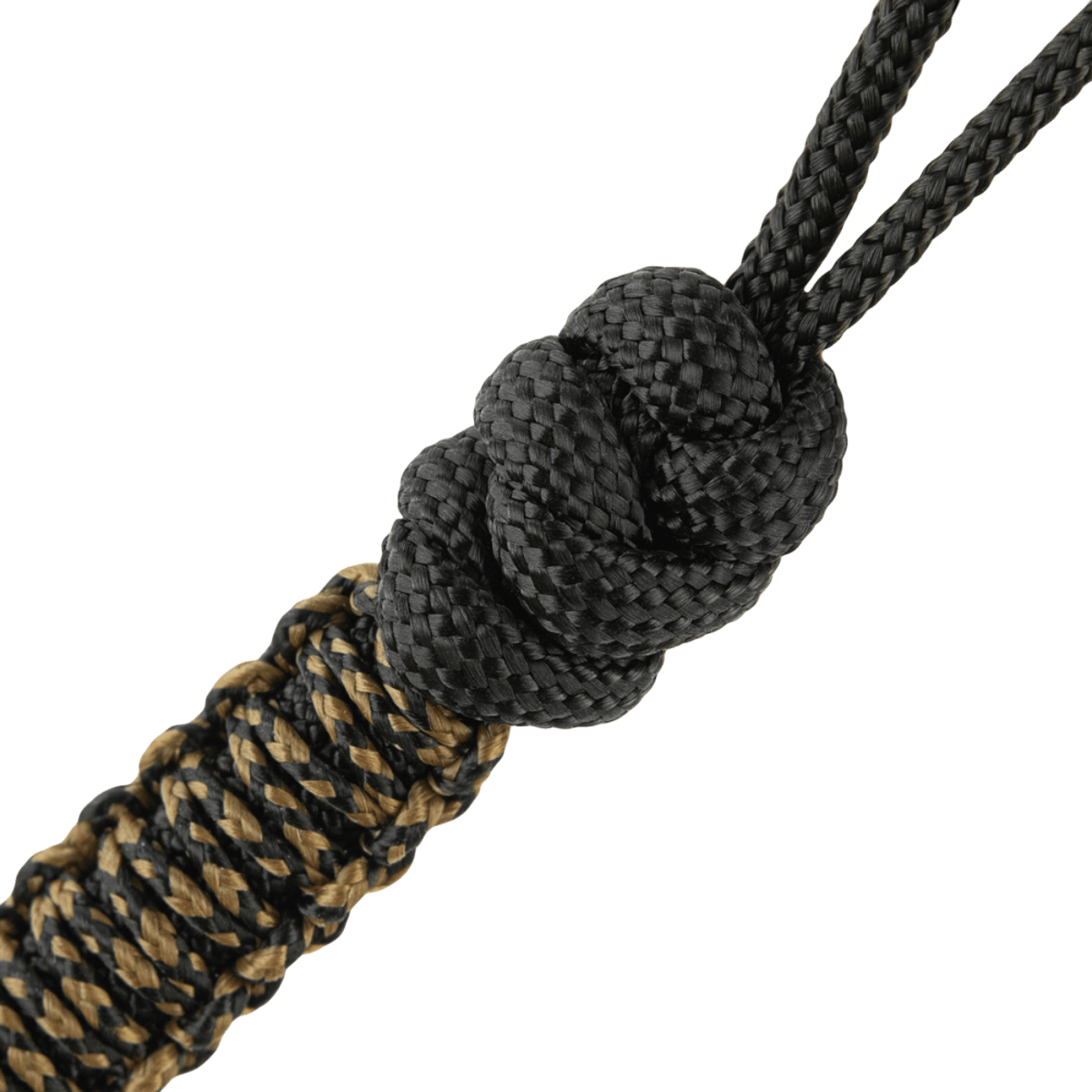 M-Tac Lanyard Scandinavian Mannaz kierretty paracord mustana ja ruskeana, skandinaavisin kuvioin.