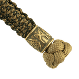 M-Tac Lanyard Scandinavian Mannaz kierretty paracord ja skandinaavinen koristehelmi lähikuvassa, ihanteellinen veitsille ja taskulampuille.