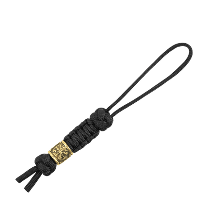 M-Tac Lanyard Scandinavian Small Helmet of Terror, musta nauha ja skandinaavinen koristeperle, paracord-lisävaruste