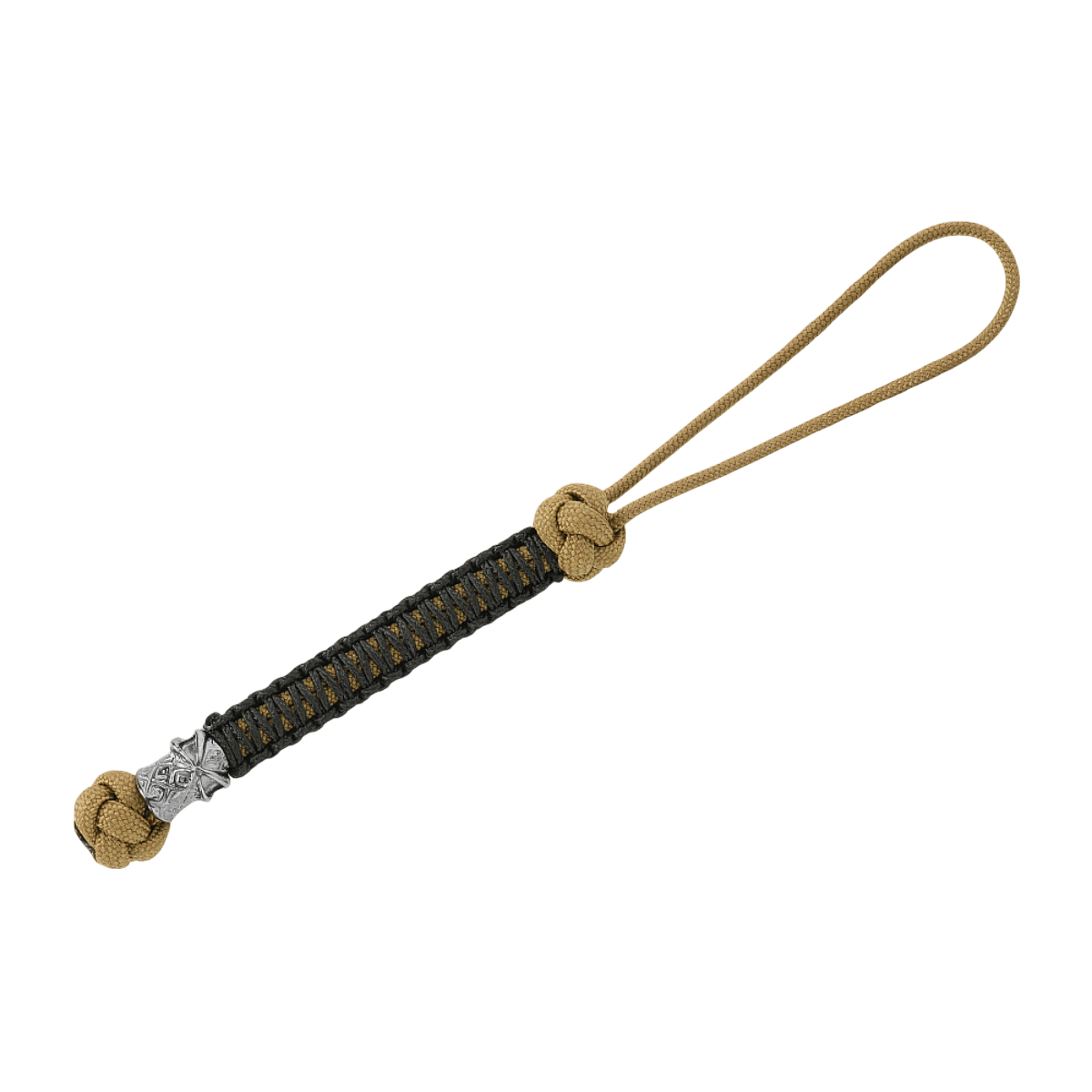 M-Tac Knife Lanyard Ninja beige ja musta paracord, cupronickel perle, 14,5 cm