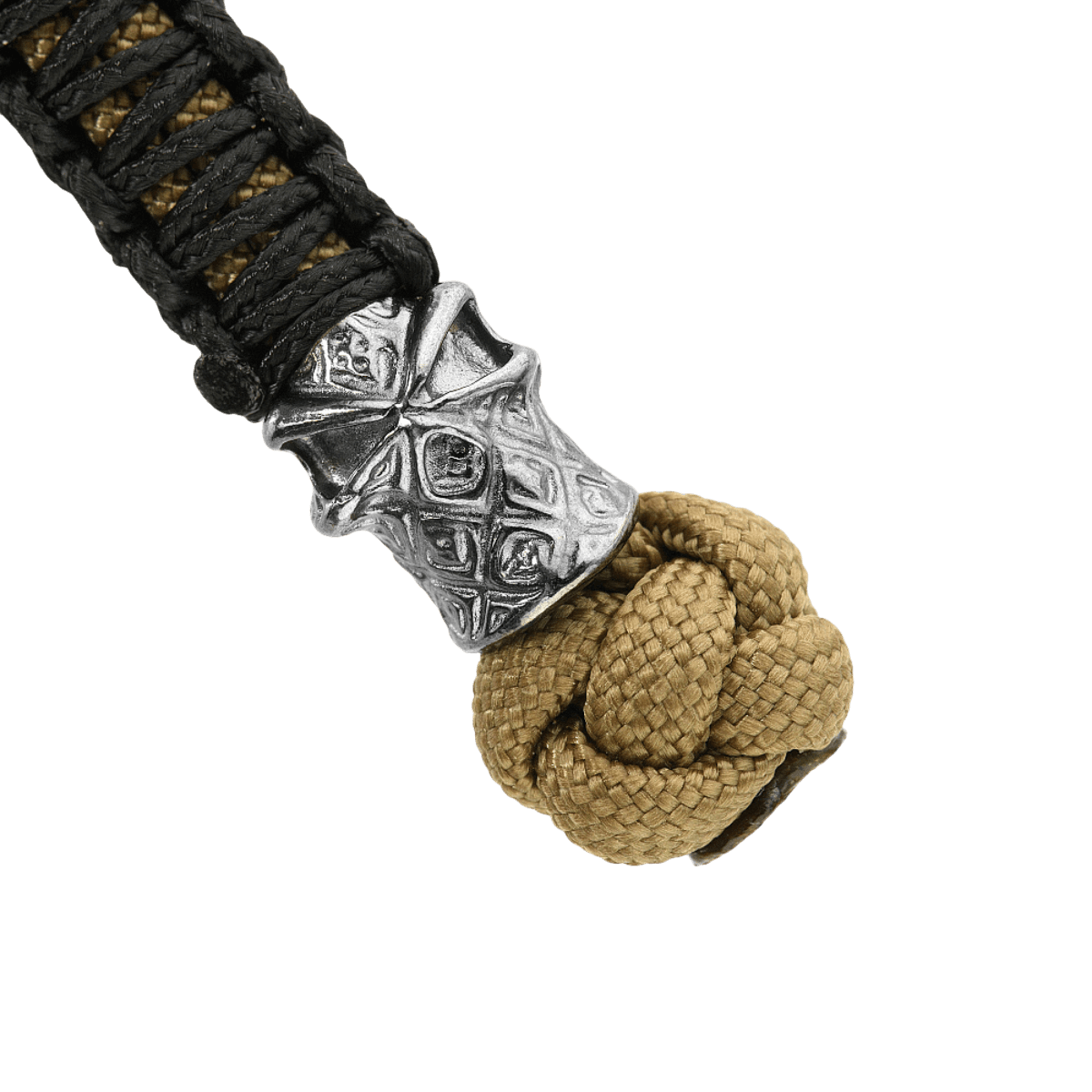 M-Tac Knife Lanyard Ninja punotusta paracordista, cupronickel perle, tyylikäs ja käytännöllinen lisävaruste, pituus 14,5 cm