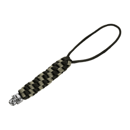 M-Tac Knife Lanyard Helix Skull punotusta paracordista kallodetaljilla, lisää tyyliä taskuveitsiin ja toimii kahvan jatkeena.