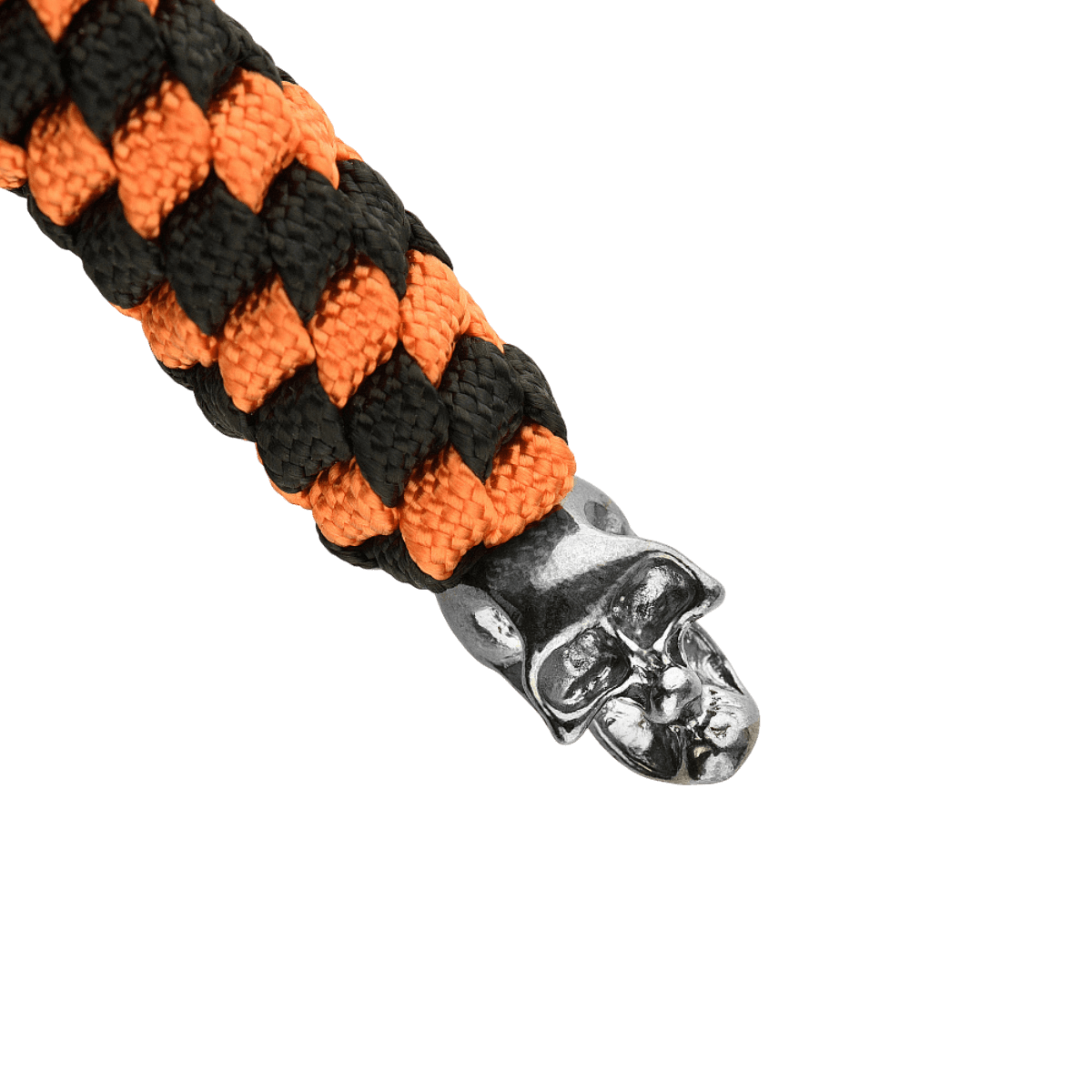M-Tac Knife Lanyard Helix Skull musta‑oranssi paracord‑lanyard helix‑kallo‑designilla, taskuveitsille. Lisää tyyliä ja toimivuutta.