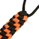 M-Tac Knife Lanyard Helix Skull punottu paracord lisää tyyliä ja toimivuutta taskuveitsiin oranssi‑musta värityksellä.