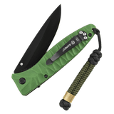 M-Tac Viper Cylindre Lanyard Stainless Steel kierretty paracord skandinaavisella helmellä, nopeaan veitsen irrotukseen.