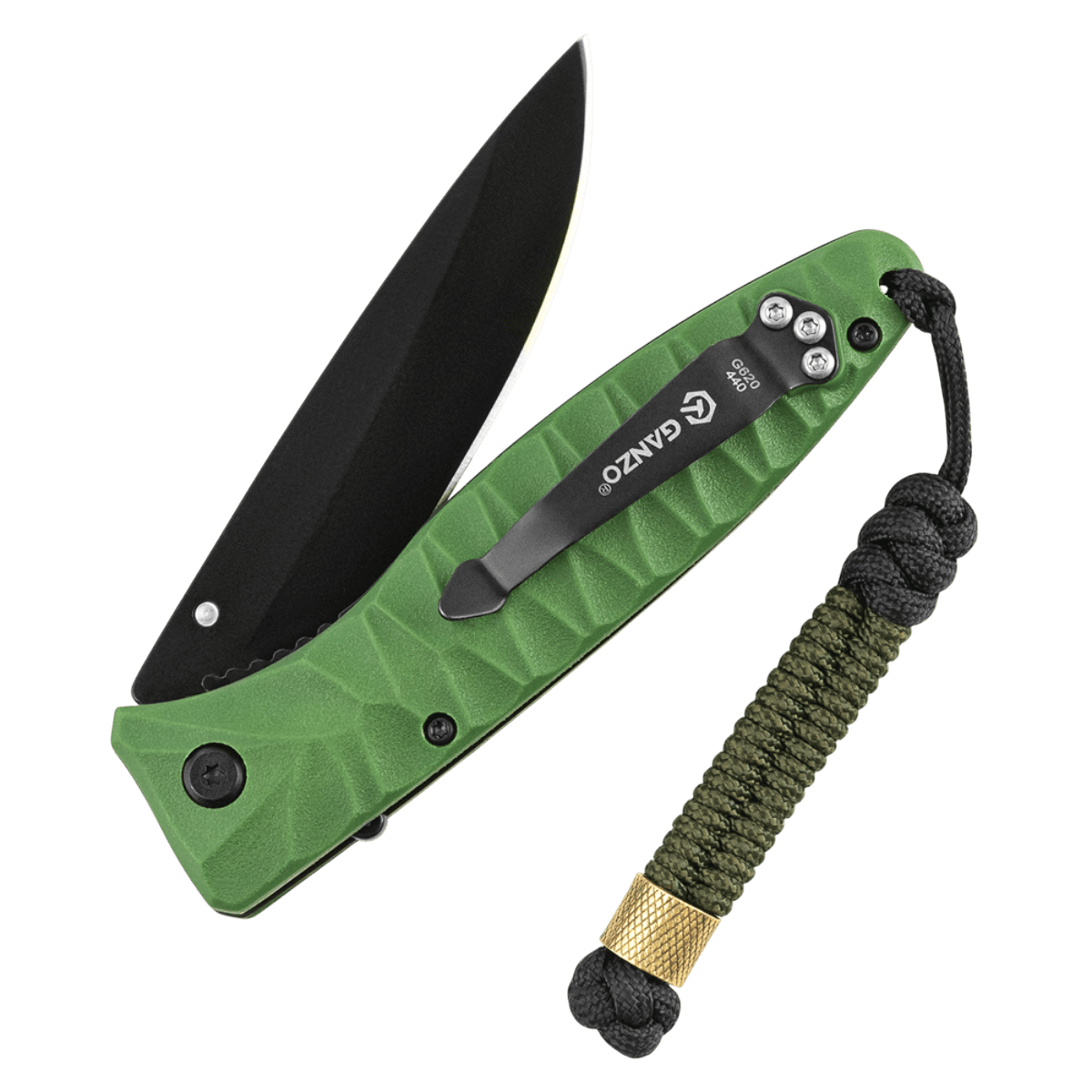 M-Tac Viper Cylindre Lanyard Stainless Steel kierretty paracord skandinaavisella helmellä, nopeaan veitsen irrotukseen.