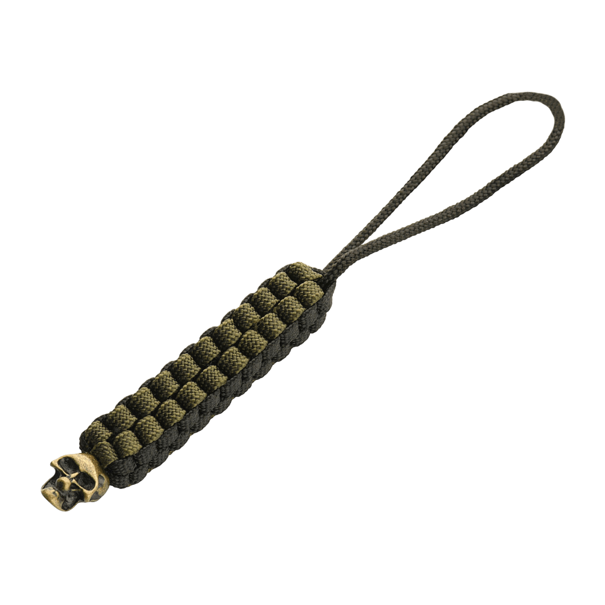 M-Tac Knife Lanyard Cuboid Skull punottu paracord koristetulla kallonmuotoisella helmellä, käytännöllinen lisävaruste veitsen kahvaan.