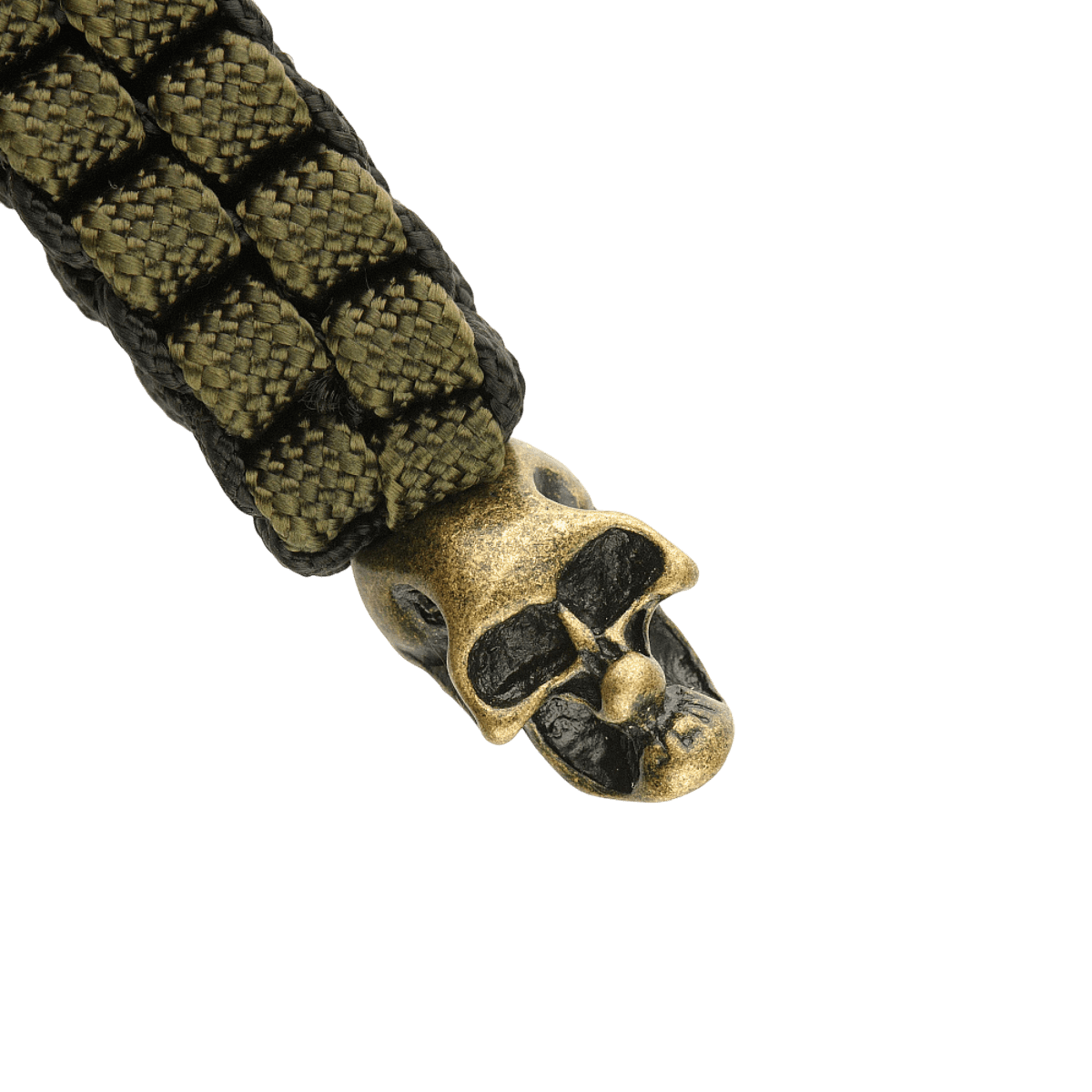 M-Tac Knife Lanyard Cuboid Skull paracordilla ja koristeellisella pääkallohelmellä, tyylikäs kahvan jatke ja helppo tunnistaa.
