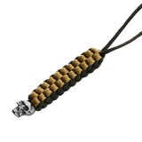 M-Tac Knife Lanyard Cuboid Skull punottu paracord koristetulla kallonhelmellä, musta‑ja tan‑värityksellä.