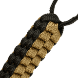 M-Tac Knife Lanyard Cuboid Skull, punottu paracord ja Cuboid Skull -helmi, musta-beige, käytännöllinen veitsille.