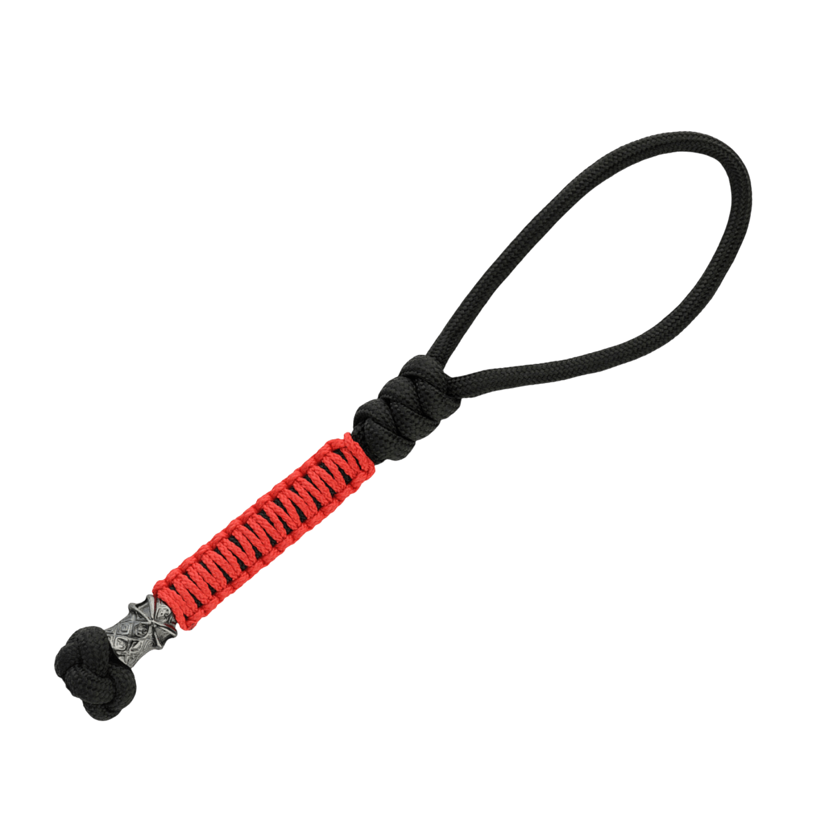M-Tac Ninja Ver.2 Lanyard punotusta paracordista Ninja-kuviolla ja cupronickel-koristeella, ihanteellinen saman kokoisille veitsille ja varusteille.