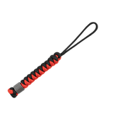 M-Tac Viper Cylindre Lanyard Stainless Steel kierretty paracord ja skandinaavinen helmi, käytännöllinen veitsille, musta‑punainen väritys.
