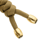 M-Tac Zeus Lanyard, punottu paracord kultaisilla päillä, täydellinen veitsille, taskulampuille ja varusteille. Joustava jatke nopeaan käyttöön.