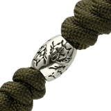 Punottu M-Tac Zeus Stainless Steel Lanyard koristeellisella ruostumattomasta teräksestä tehdyllä helmiellä veitselle ja varusteille, tarjoaa nopean pääsyn.