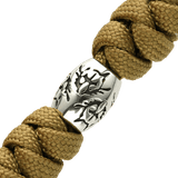 M-Tac Zeus Stainless Steel Lanyard koristeellisella ruostumattomasta teräksestä olevalla helmellä ja punotulla paracord-designilla, ihanteellinen veitsille ja varusteille.