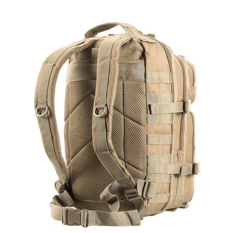 M-Tac Assault Pack, MOLLE-järjestelmä ja säädettävät hihnat, sopii kaupunkirepuksi tai lyhyille retkille.