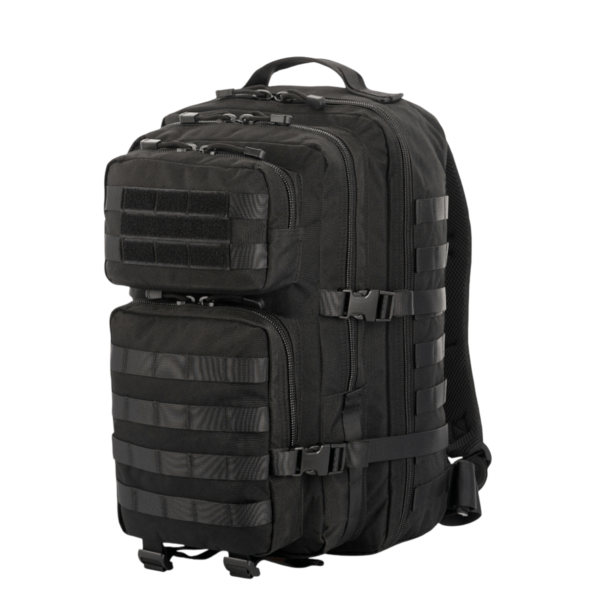 M-Tac Large Assault Pack -reppu MOLLE-järjestelmällä ja useilla vetoketjutaskuilla, sopii kaupunkirepuksi ja lyhyille retkille.
