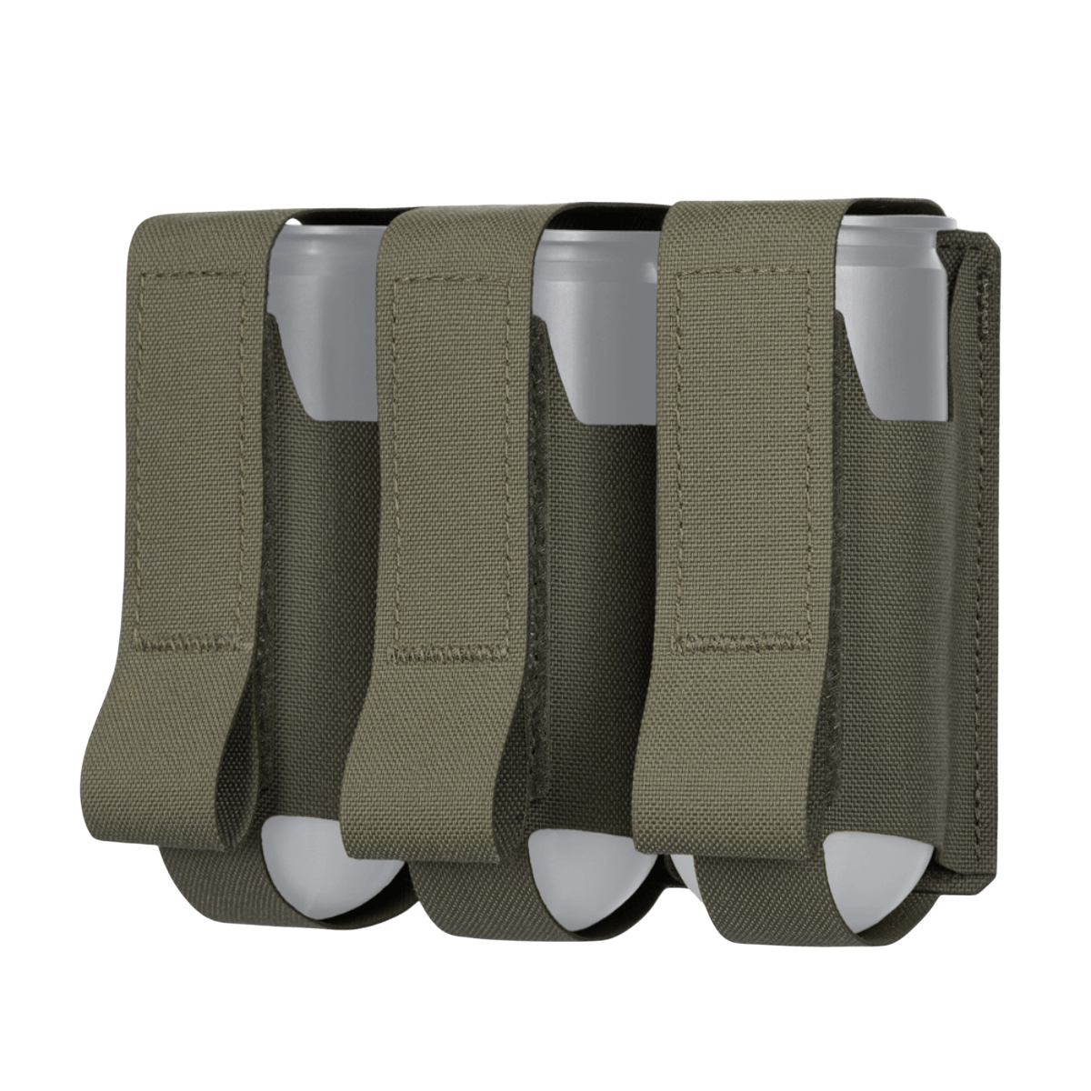 M-Tac pouch 3 VOG-kranaatille, MOLLE Laser Cut -järjestelmä, Cordura Squadron -materiaali, VOG-25 40 mm kranaattien säilytys.