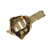 M-Tac Mediclomme Small Vertical Elite multicam-nylonista sisäisellä IFAK-organizerilla ja NIJ-sertifioinnilla, näytetty avoinna gallerian sijainti 1.