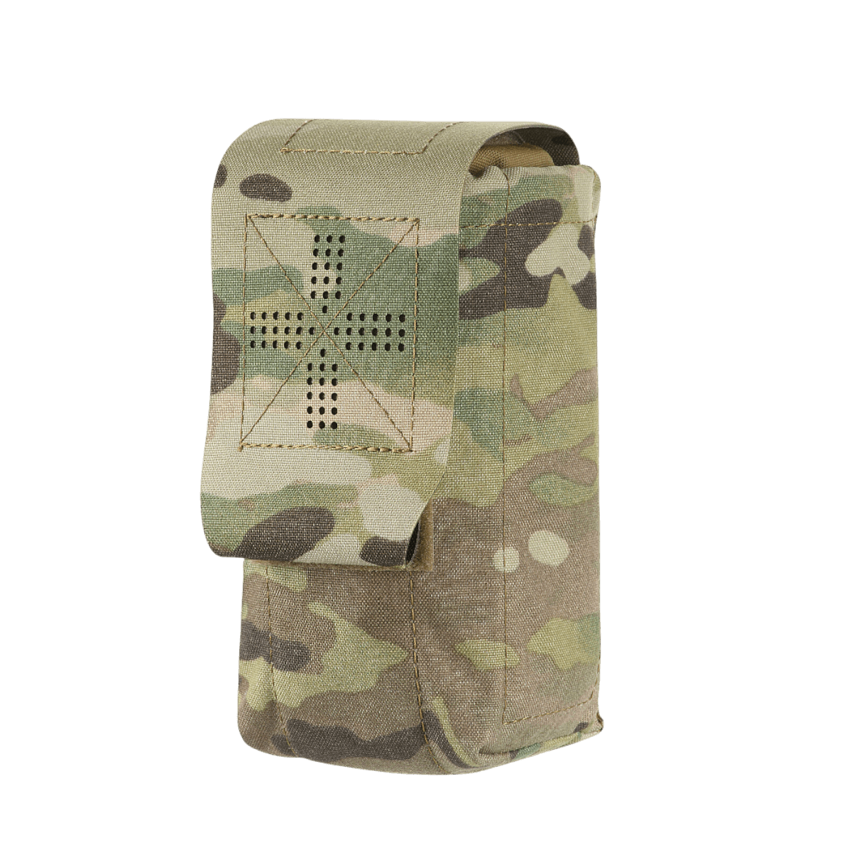 M-Tac Mediclomme Small Vertical Elite multicam-nylonista sisäisellä IFAK-organizerilla ja NIJ-sertifioinnilla, näytetty gallerian sijainti 1.