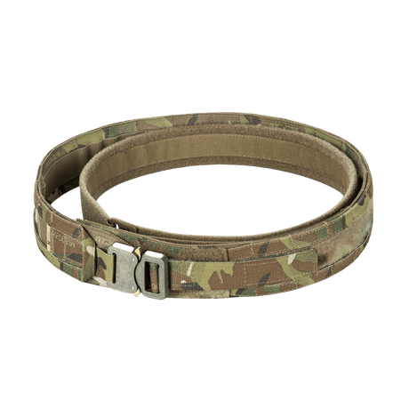 M-Tac Range -vyö Cobra Buckle Gen.IV maastokuvioituna, taktinen vyö sotilas- ja poliisikäyttöön säädettävällä koolla ja Tegris-vahvikkeella.