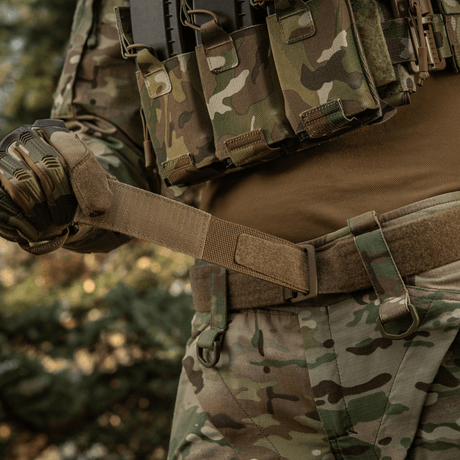 M-Tac Range -vyö Cobra Buckle Gen.IV taktinen vyö maastokuvioinnilla ja Velcro-tarrakiinnityksellä sotilas- ja aktiivikäyttäjille.
