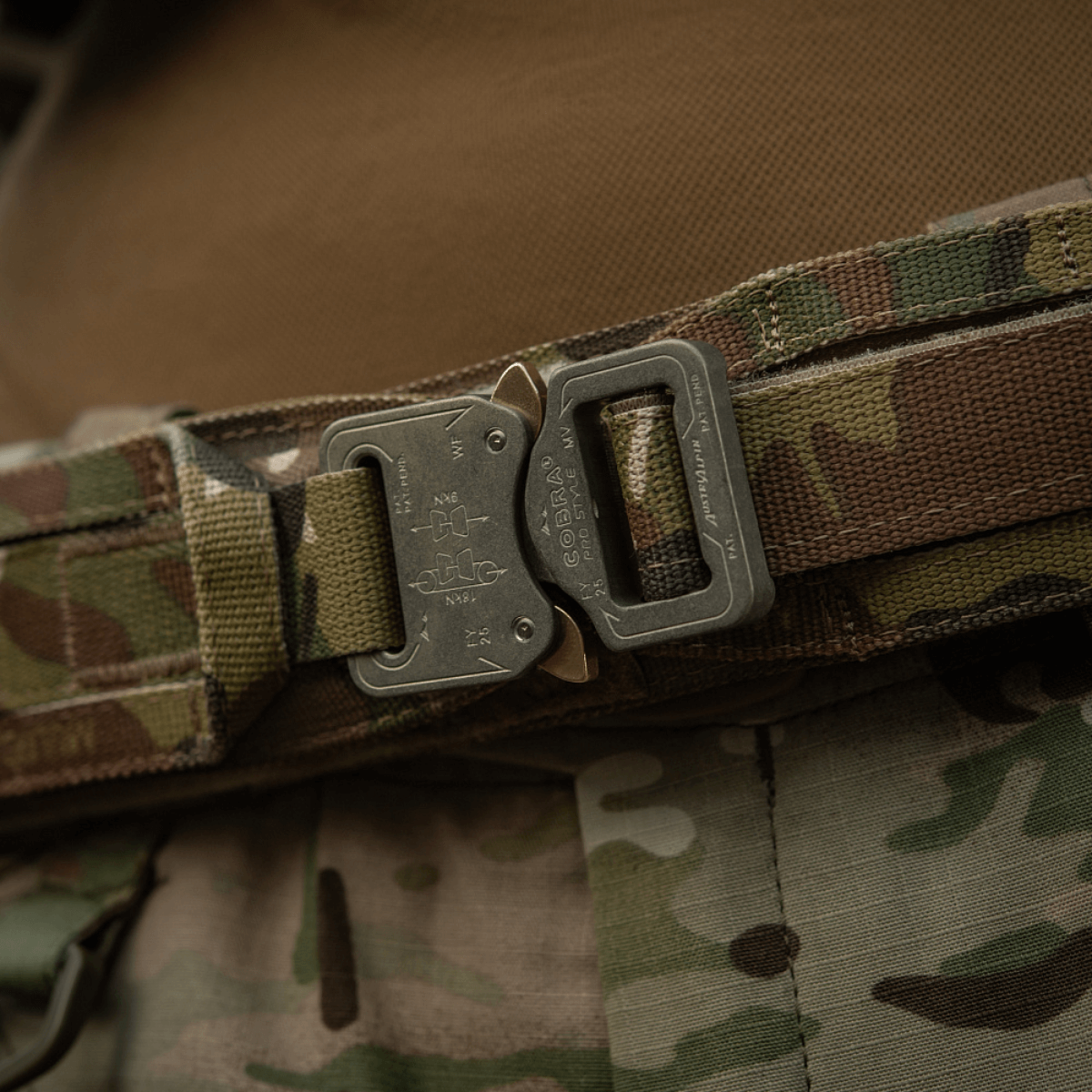 M-Tac Range -vyö Cobra Buckle Gen.IV taktinen vyö sotilaalle ja poliisille, vahvistettu Tegris-komposiitilla, sopii ampumaradalle.