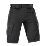 M-Tac Shorts Aggressor Gen.II Flex ripstop-kankaasta, mustat, monikäyttöiset harjoitteluun ja vapaa-aikaan, taktinen muotoilu.