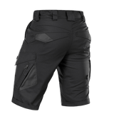 M-Tac Shorts Aggressor Gen.II Flex mustat takaa, monipuoliset taktiset shortsit harjoitteluun ja työhön, kestävä ripstop-kangas.