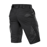 M-Tac Shorts Aggressor Gen.II Flex mustat ripstop-kankaasta, taktinen muotoilu, monikäyttöiset harjoitteluun ja arkeen, vesi- ja likahylkivä.