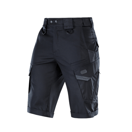 M-Tac Shorts Aggressor Gen.II Flex mustana ripstop-kankaalla, taktinen muotoilu ja Teflon-pinnoite, vettä ja likaa hylkivä.