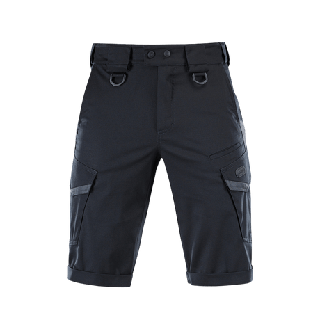 M-Tac Shorts Aggressor Gen.II Flex mustat funktionaaliset ripstop-shortsit harjoitteluun ja vapaa-aikaan, taktinen muotoilu ja joustavuus.