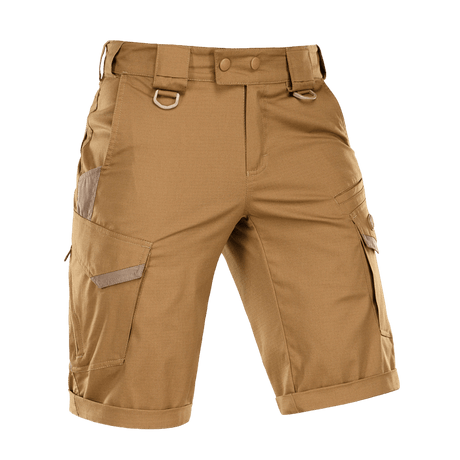 M-Tac Shorts Aggressor Gen.II Flex beigestä ripstop-materiaalista, sopii harjoitteluun ja vapaa-aikaan.